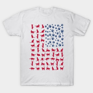 Cat Flag America USA T-Shirt